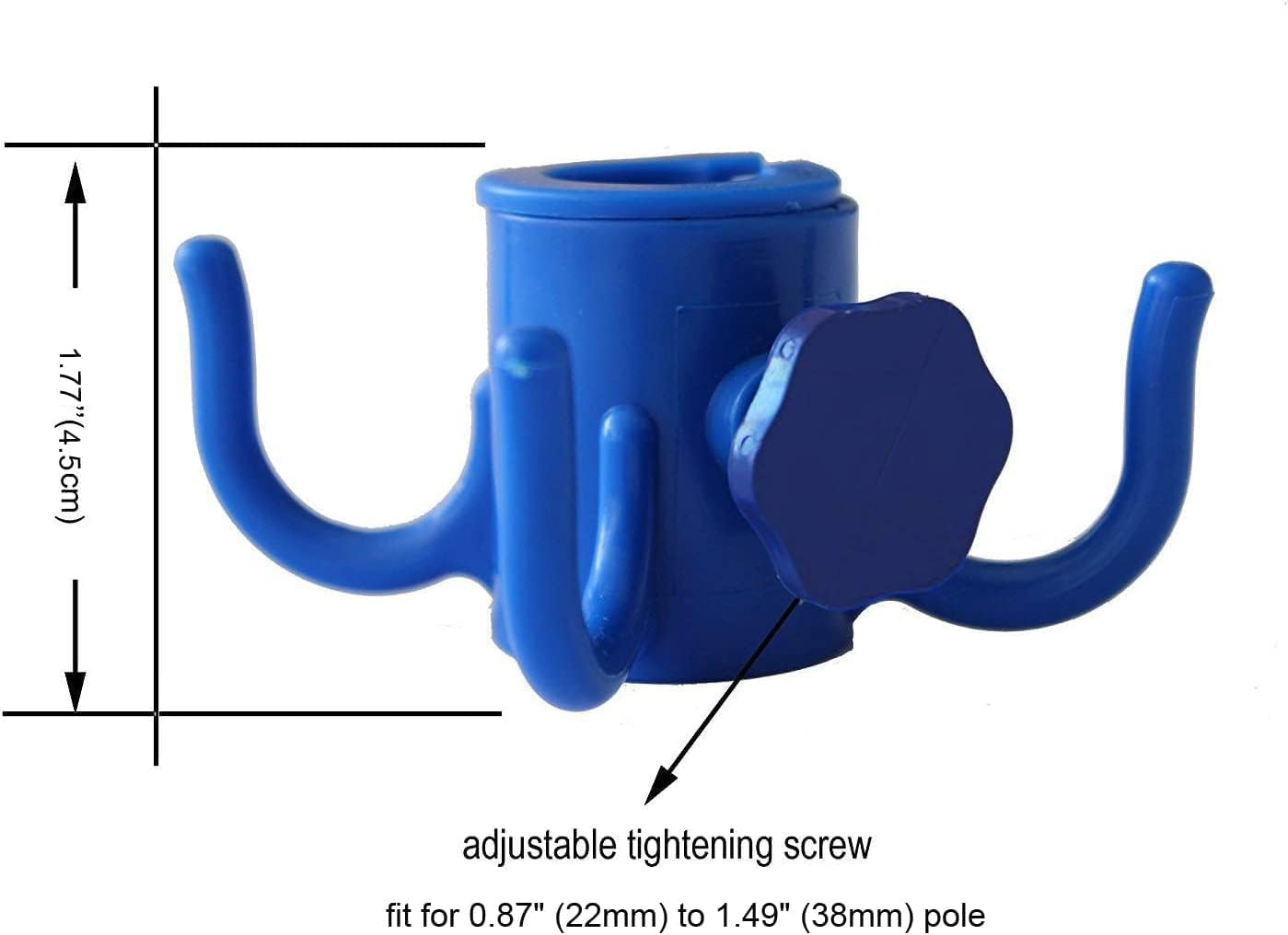 AMMSUN Beach Umbrella Hanging Hook,Beach Accessories,Blue | 4-prongs Plastic Umbrella Hook Hanging for Towels /Hats/Clothes/Camera/Sunglasses/ Bags,Fit for Beach,Camping Trips