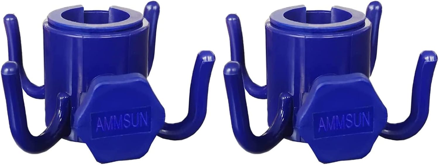 AMMSUN Beach Umbrella Hanging Hook,Beach Accessories,Blue | 4-prongs Plastic Umbrella Hook Hanging for Towels /Hats/Clothes/Camera/Sunglasses/ Bags,Fit for Beach,Camping Trips