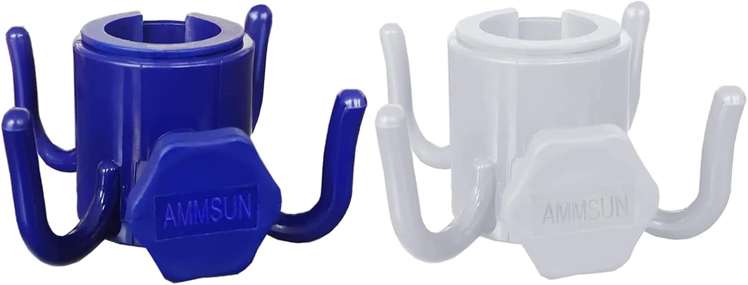 AMMSUN Beach Umbrella Hanging Hook,Beach Accessories,Blue | 4-prongs Plastic Umbrella Hook Hanging for Towels /Hats/Clothes/Camera/Sunglasses/ Bags,Fit for Beach,Camping Trips