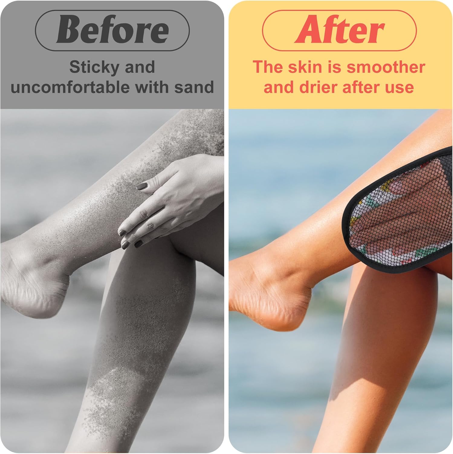 codree 2 Pcs Sand Wipe Off Mitts, Beach Theme Sand Remover for Beach | Beach Sand Remover Cleaner Mitts Bag, Beaches Travel Mitt for Outdoor Activities Volleyball Sandboxes