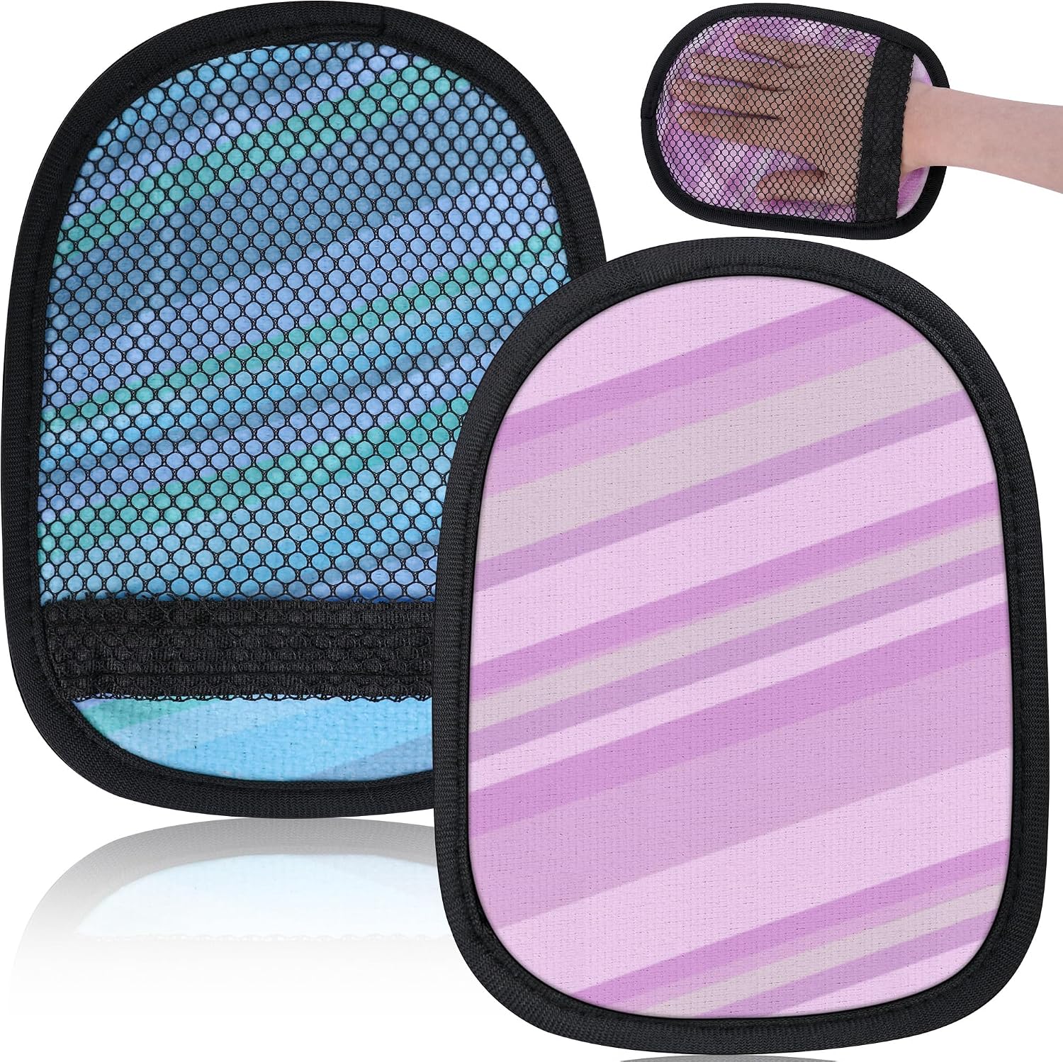 codree 2 Pcs Sand Wipe Off Mitts, Beach Theme Sand Remover for Beach | Beach Sand Remover Cleaner Mitts Bag, Beaches Travel Mitt for Outdoor Activities Volleyball Sandboxes