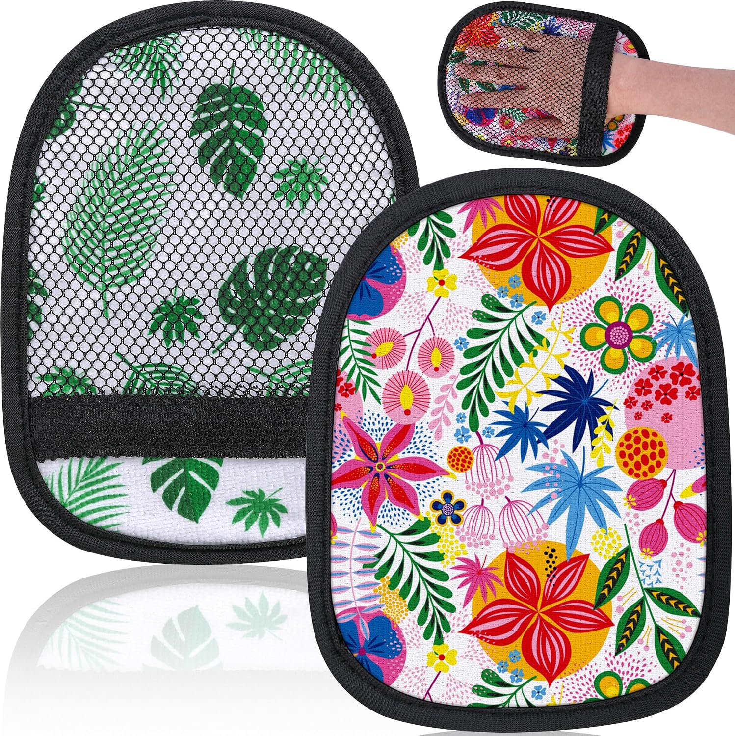 codree 2 Pcs Sand Wipe Off Mitts, Beach Theme Sand Remover for Beach | Beach Sand Remover Cleaner Mitts Bag, Beaches Travel Mitt for Outdoor Activities Volleyball Sandboxes