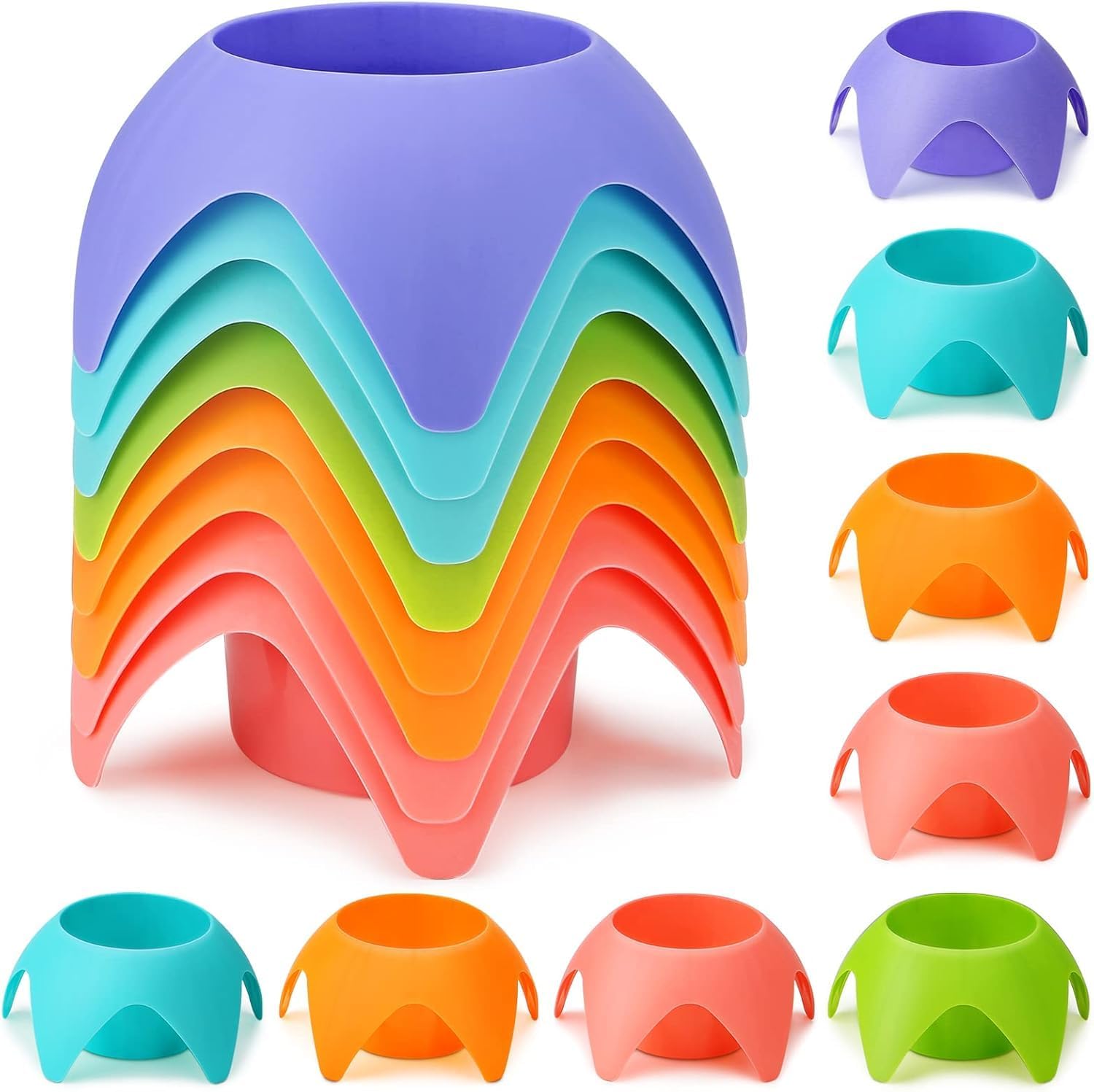 Uarzt Beach Vacation Essentials Accessories - Sand Coasters Drink Cup Holders, 5-Pack, Multicolor, Must-Haves for Women, Adults, Family, and Friends