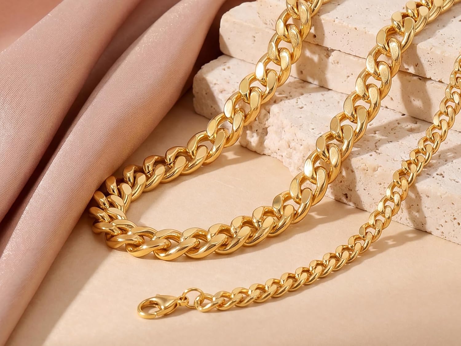uniqtrue Layered Ankle Bracelets for Women Waterproof, 14K Gold/Silver Plated Cuban Chain Anklets Beaded Set Dainty Trendy Beach Summer Fashion Jewelry Gift